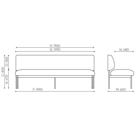 Dimensions du canapé modulaire Fora Care droit – Fora Care