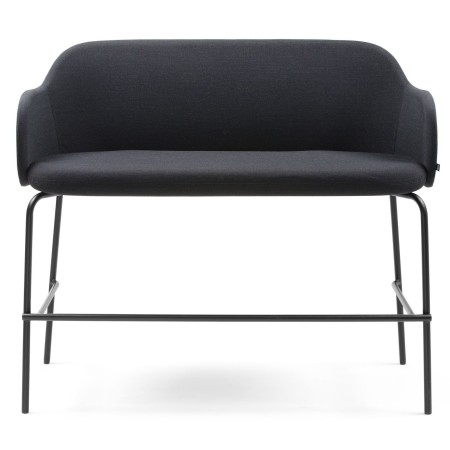 Banc noir minimaliste, assise capitonnée et structure fine – Flos