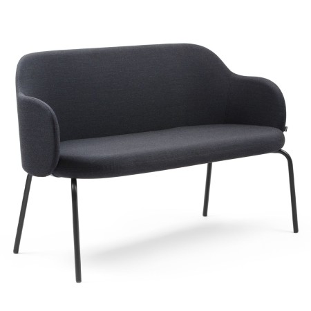 Vue latérale du banc noir au design arrondi et épuré – Flos