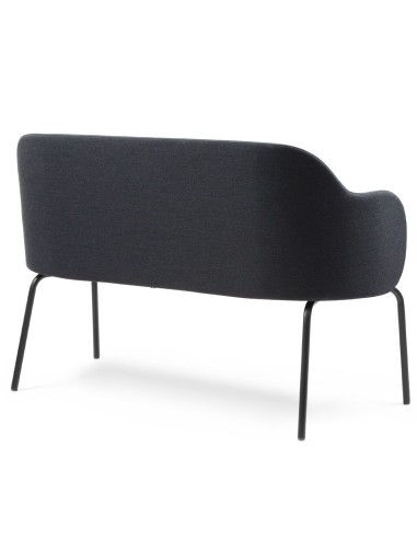 Vue arrière du banc noir avec piètement fin et élégant – Flos