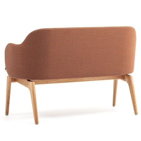 Vue arrière du banc Flos brun avec structure bois naturel