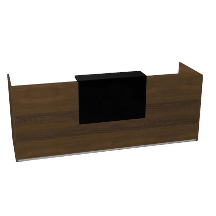 Réception en bois foncé et noire