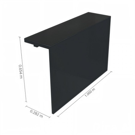 Dimensions rehausse pour meuble de réception avec LED intégré