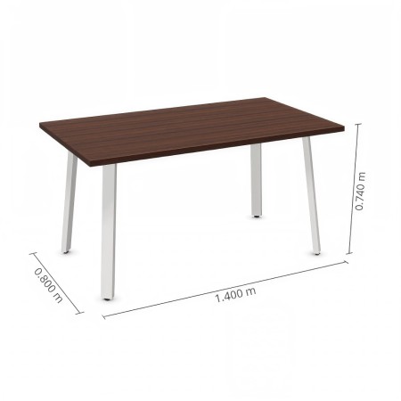 Bureau fixe avec piétement et plateau blancs 2