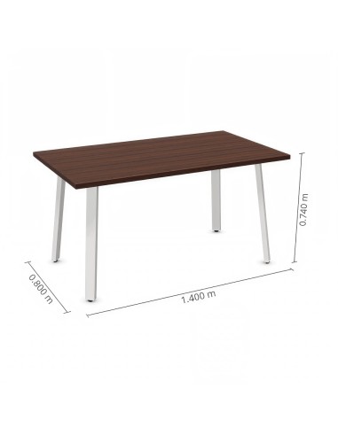 Dimensions petit bureau en bois foncé et piétement clair