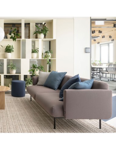 Salon moderne avec canapé modulaire Fora en tissu gris - Fora
