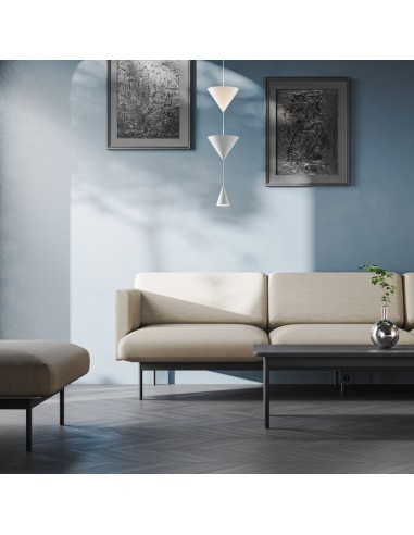 Grand salon avec canapé modulaire Fora beige clair - Fora