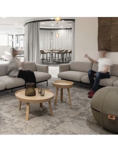 Bureau collaboratif avec modules Fora gris et beige - Fora