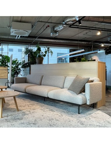 Salon contemporain avec canapé Fora en tissu beige - Fora