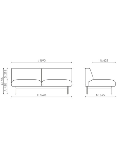 Dimensions des modules Fora avec plan technique - Fora