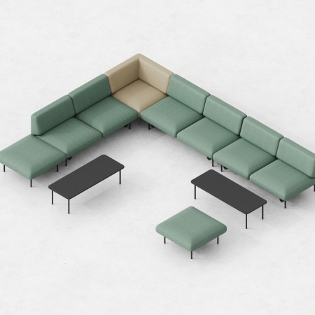 Vue aérienne de configuration modulaire Fora en vert - Fora