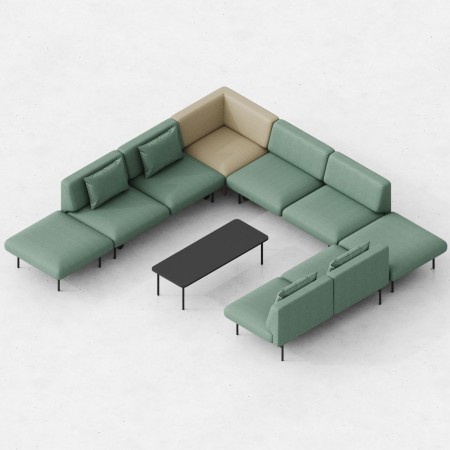 Grande composition rectangulaire modulable Fora verte - Fora