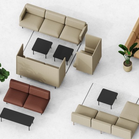 Disposition modulaire avec modules Fora gris - Fora