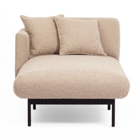 Fauteuil modulaire avec dossier asymétrique en beige clair - Fora