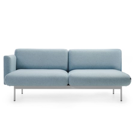 Banquette acoustique deux places en tissu bleu clair - Fora