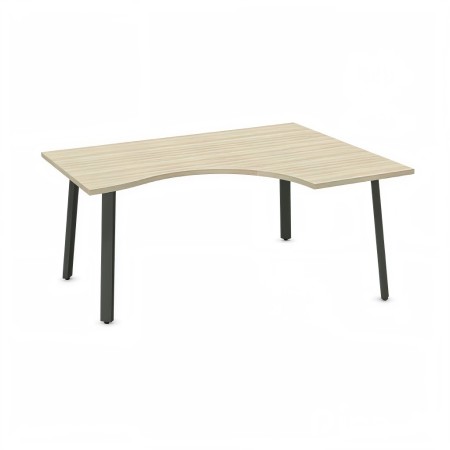 Bureau en bois clair et piétement foncé