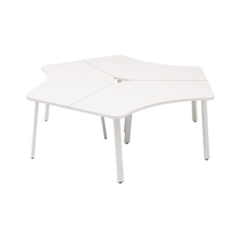 Bureau 3 postes en blanc