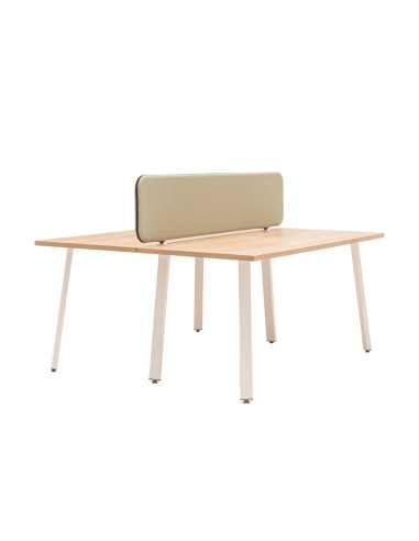 Bureau partagé avec séparateur beige