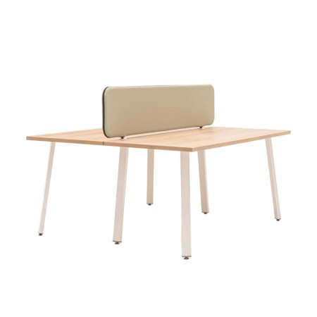 Bureau partagé avec séparateur beige