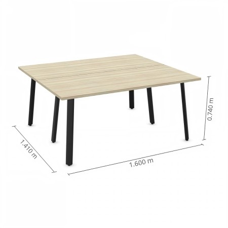 Dimensions bureau partagé pour 2 postes de travail