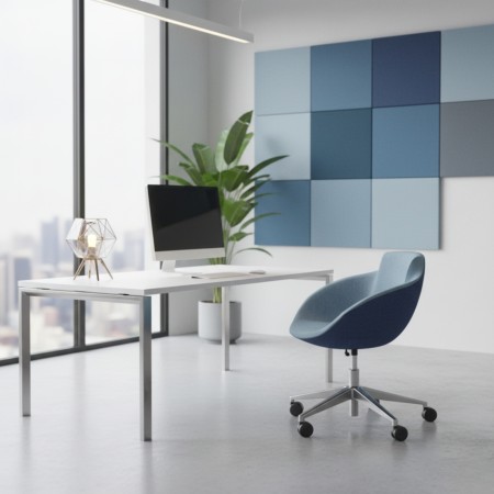  Chaise de travail tissu Tula avec bureau