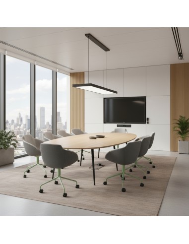 Chaise de réunion grise à roulettes design rond TULA