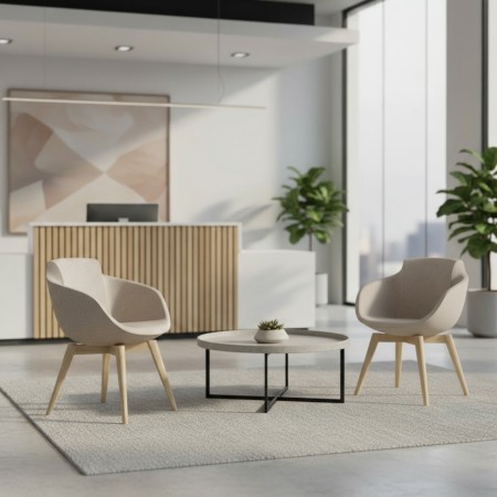 Chaise Tula en tissu bicolore bleu sur piètement bois clair – Tula 2