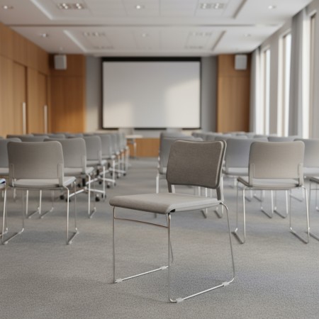 Siège visiteurs gris avec piètement en carré 2