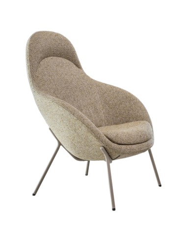 Fauteuil d’attente enveloppant avec assise rembourrée et pieds fins - Vieni
