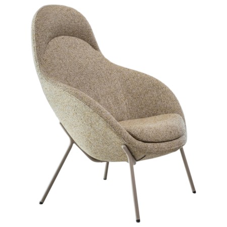 Fauteuil d’attente enveloppant avec assise rembourrée et pieds fins - Vieni