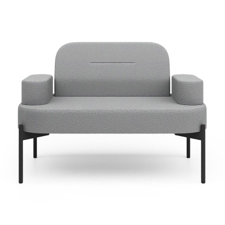 Assise rembourrée gris clair, pieds noirs fins - Leaf Pod