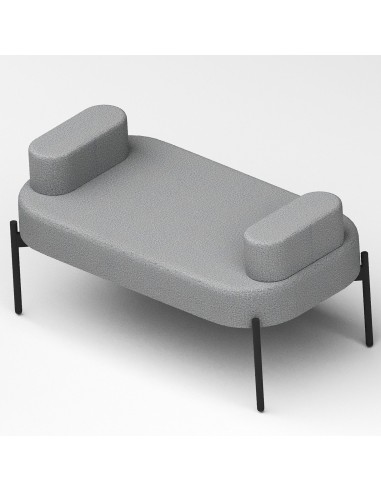 Fauteuil moderne gris clair avec piètement noir - Leaf Pod