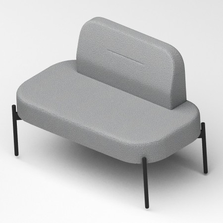 Fauteuil compact gris clair, piètement fin noir - Leaf Pod