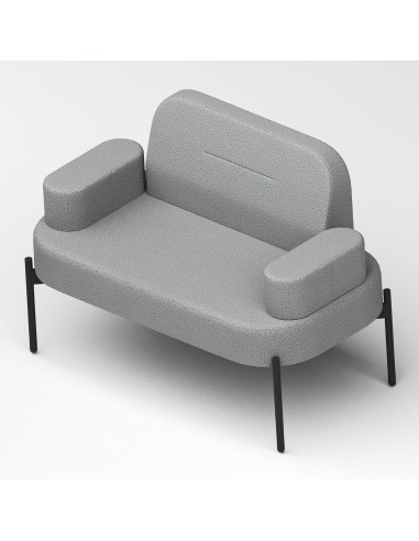 Fauteuil bas gris clair, style minimaliste - Leaf Pod