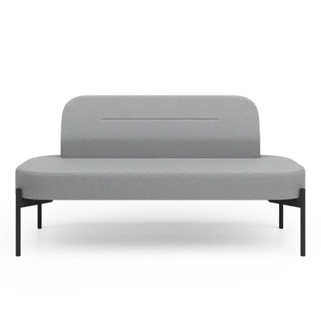 Assise large avec coussin intégré, tissu gris - Leaf Pod