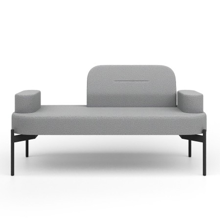 Vue de face d’un fauteuil gris clair bas - Leaf Pod