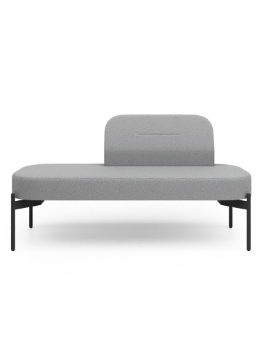 Vue arrière inclinée du fauteuil en tissu gris - Leaf Pod