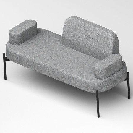 Fauteuil en tissu gris clair, style minimaliste - Leaf Pod