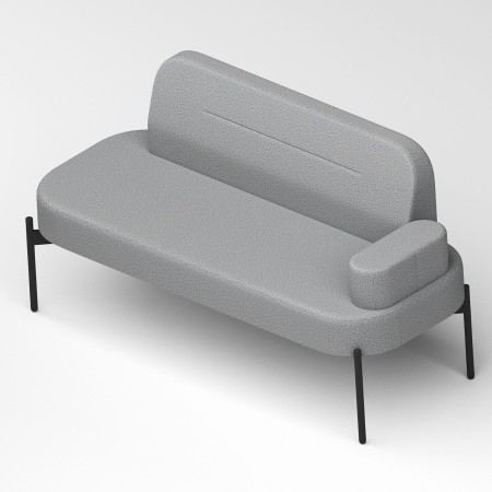 Assise épaisse gris clair sur structure noire fine - Leaf Pod