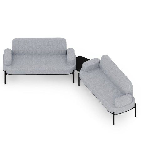 Fauteuil rembourré gris clair avec coussin visible - Leaf Pod