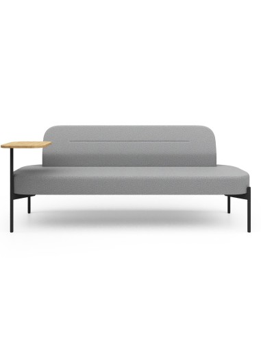 Assise large gris clair avec pieds fins noirs - Leaf Pod