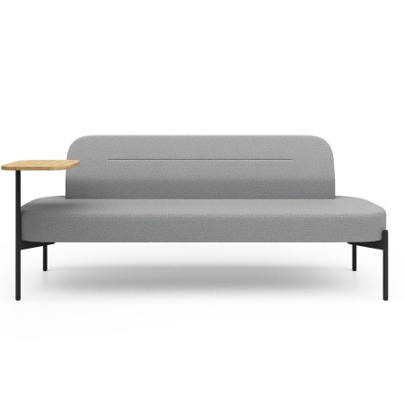 Assise large gris clair avec pieds fins noirs - Leaf Pod