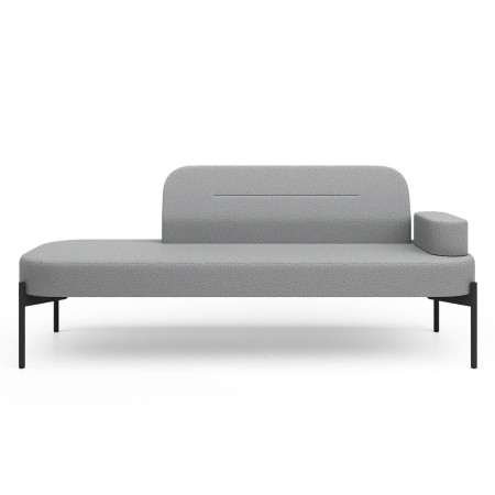 Vue arrière fauteuil droit en tissu gris clair - Leaf Pod