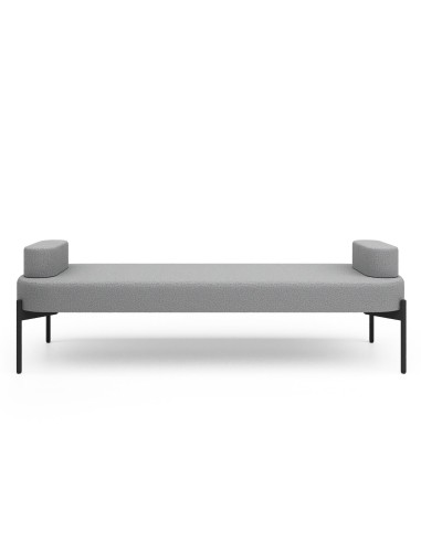 Vue latérale fauteuil simple rembourré gris clair - Leaf Pod