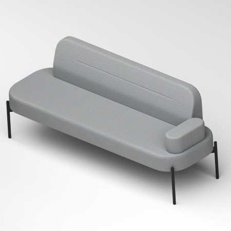 Fauteuil design gris clair avec dossier bas - Leaf Pod