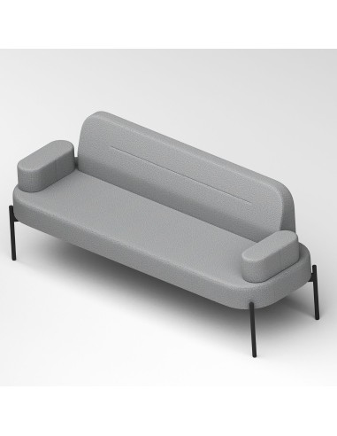 Fauteuil bas gris clair avec dossier arrondi - Leaf Pod