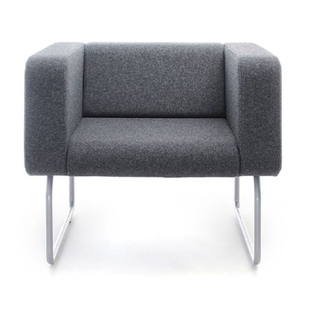Vue avant fauteuil gris anthracite moderne - Legvan