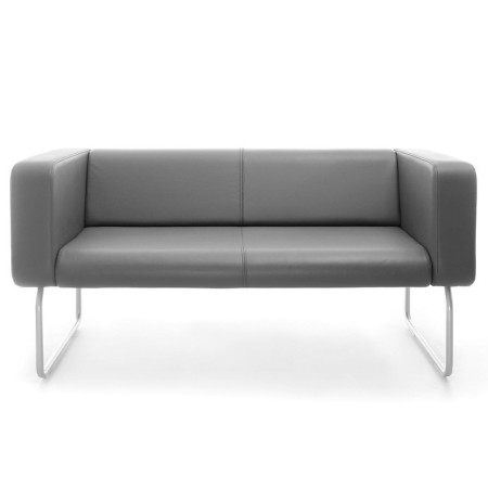 Canapé deux places gris clair design minimaliste - Legvan 2