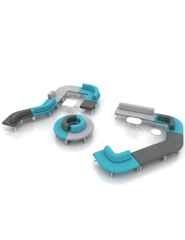 Canapés modulables Legvan en configuration circulaire