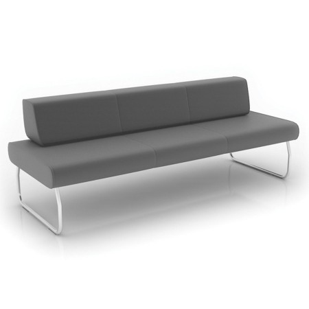 Canapé Legvan gris sobre avec base métallique blanche - Legvan